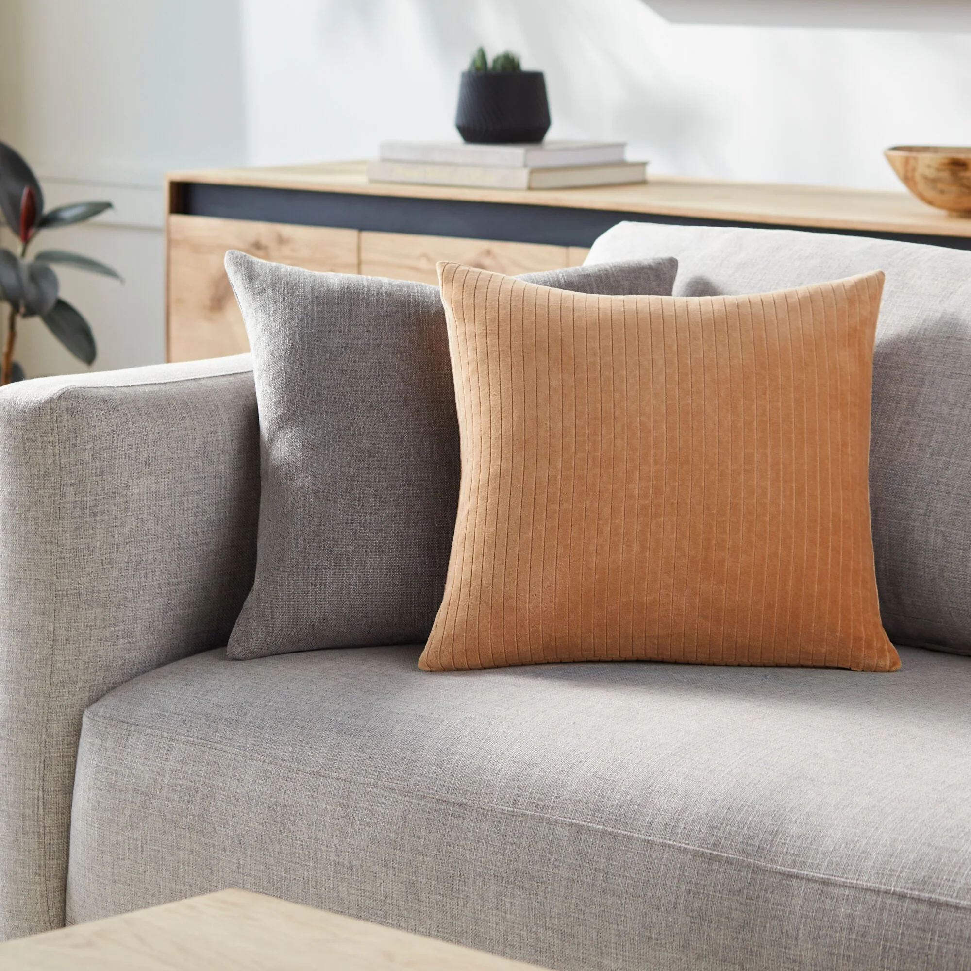 Cotton Velvet Stripes Throw Pillow - Image 5