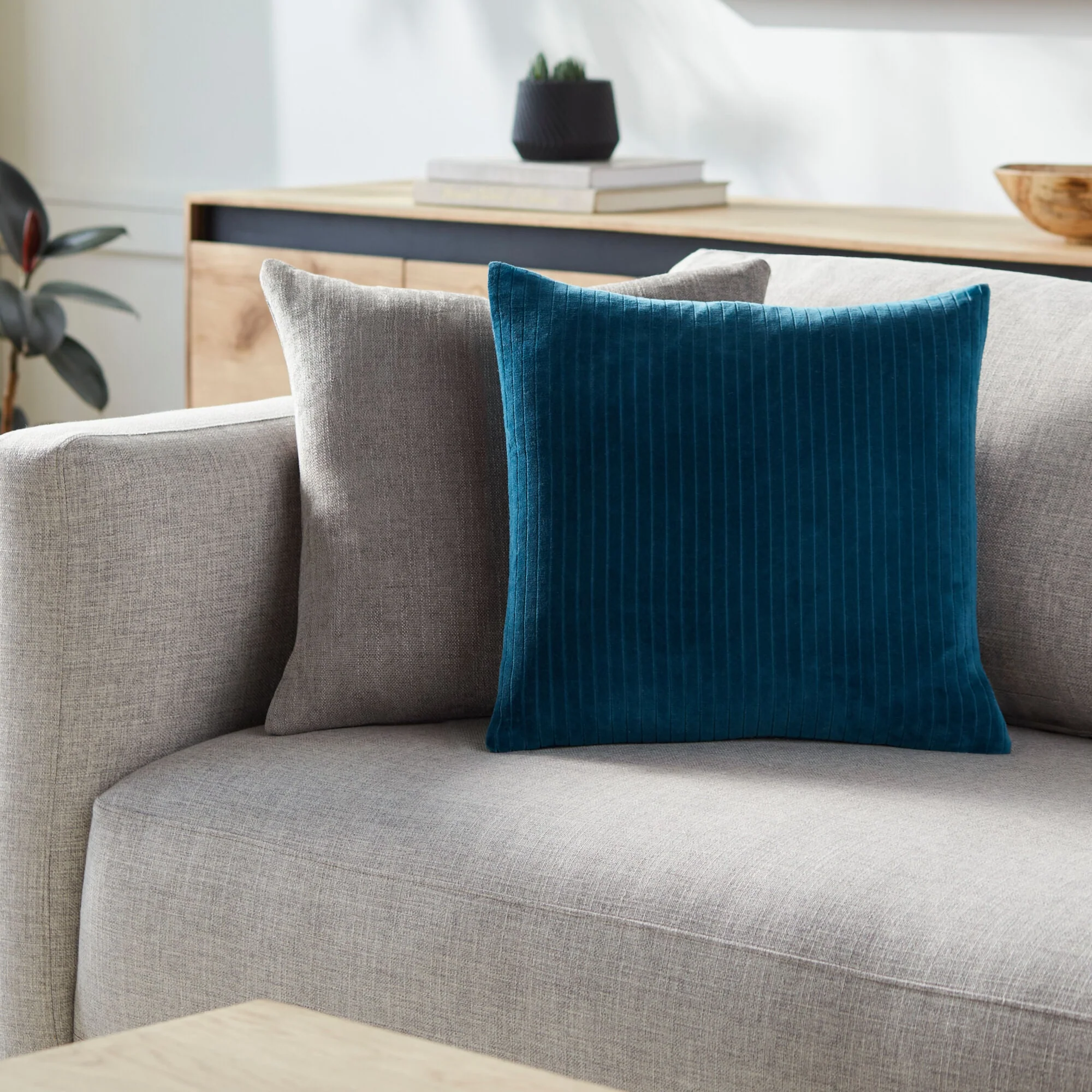 Cotton Velvet Stripes Throw Pillow - Image 6