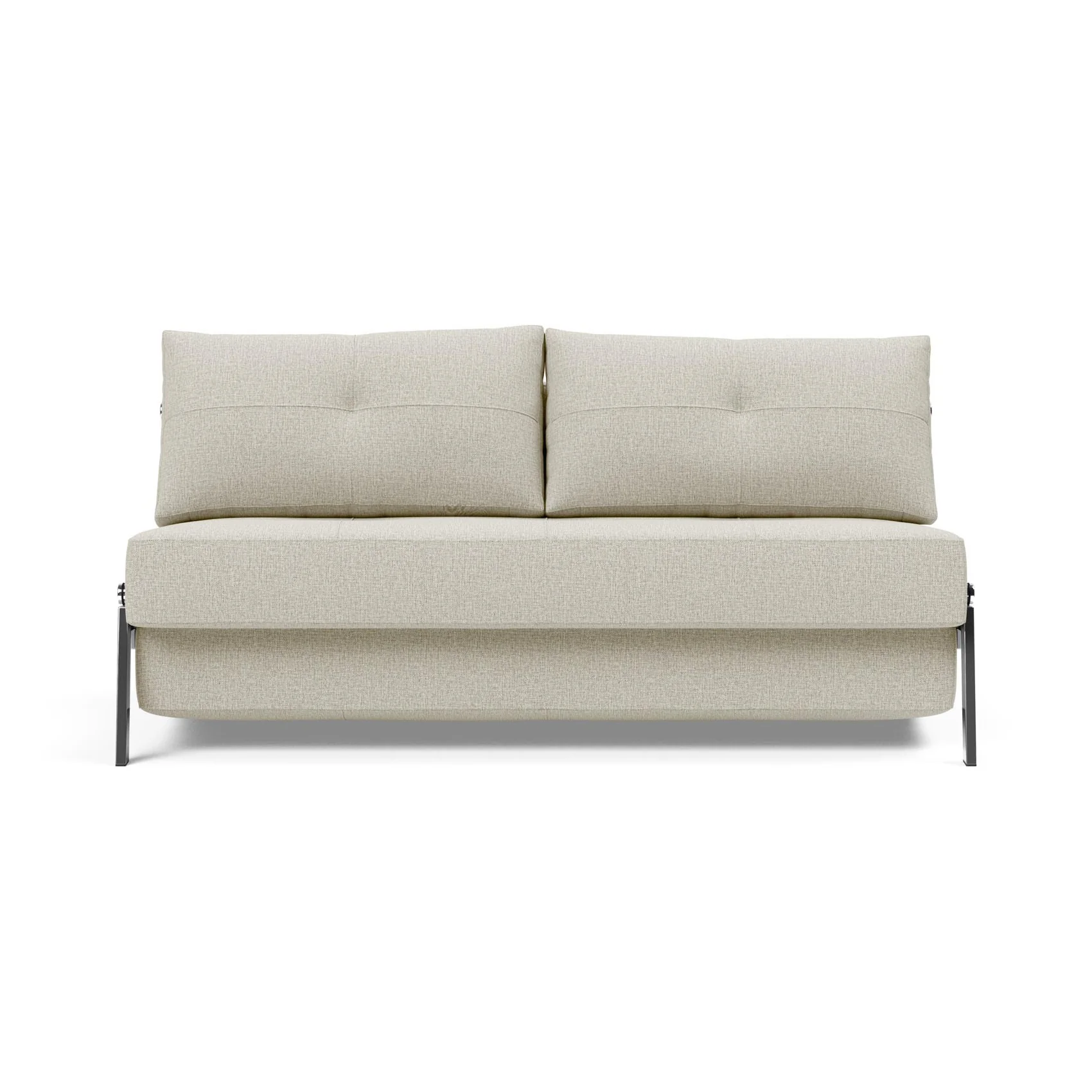 Cubed 2-Seater Armless Sofa Bed with Chrome Legs - Image 17