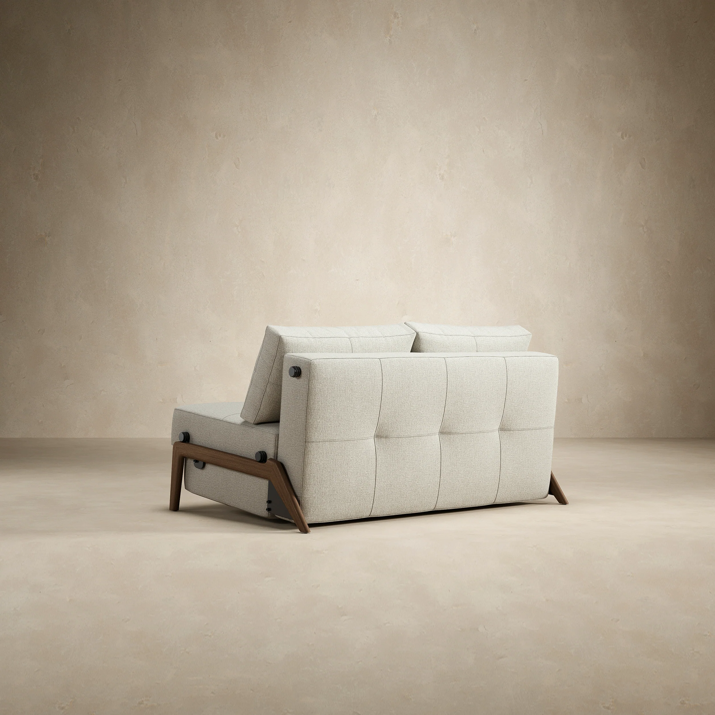 Cubed 2-Seater Armless Sofa Bed with Wood Legs - Image 12