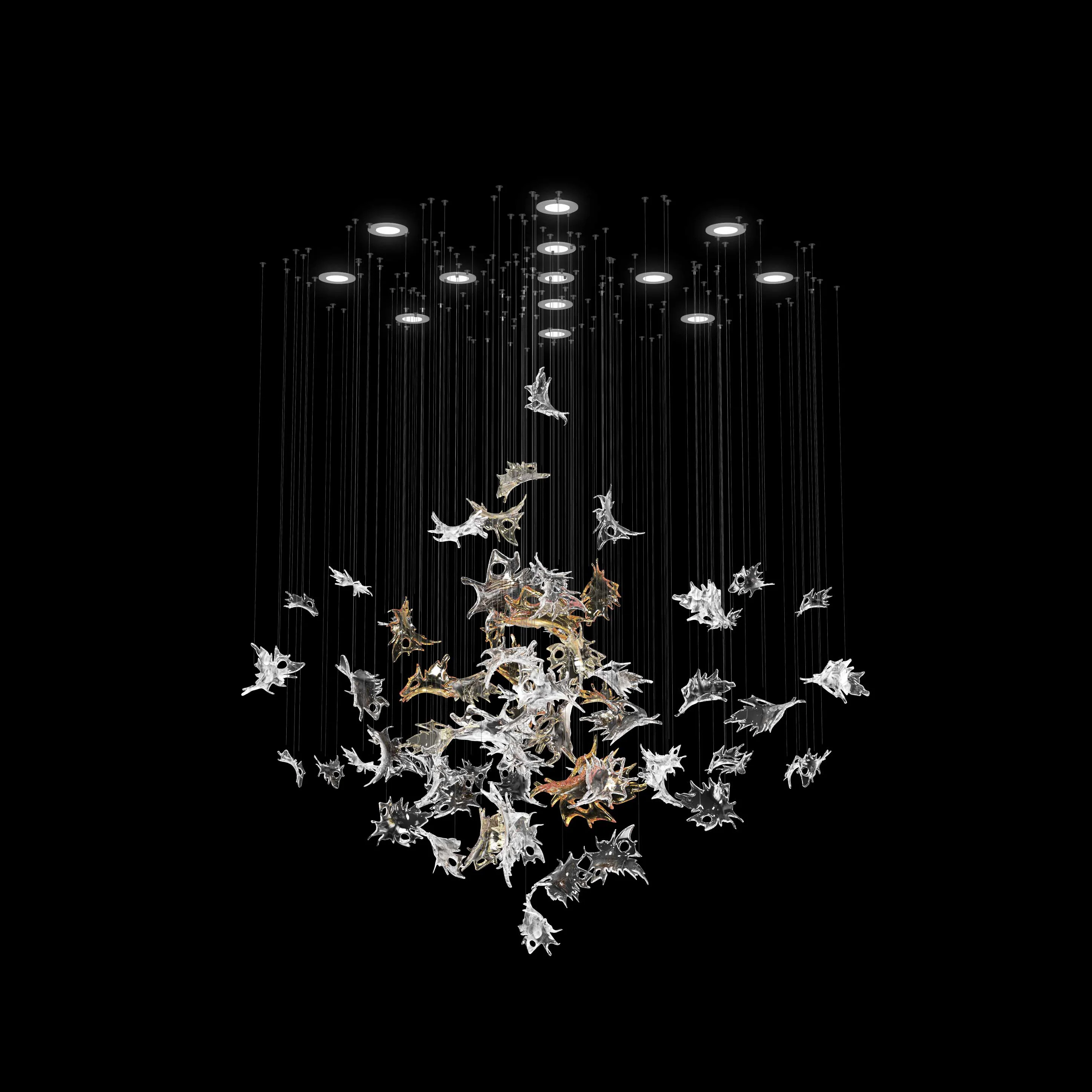 Dancing Leaves Round Chandelier - Image 6