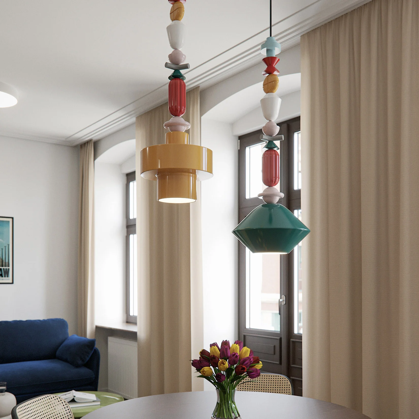 Deco Lariat Ceramic Pendant Light - Image 18