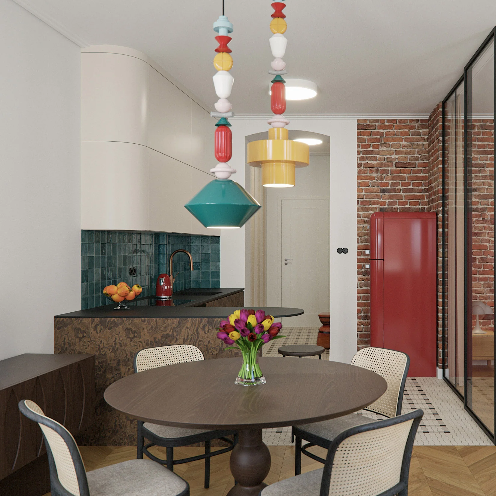 Deco Lariat Cylindrical Pendant Light - Image 16