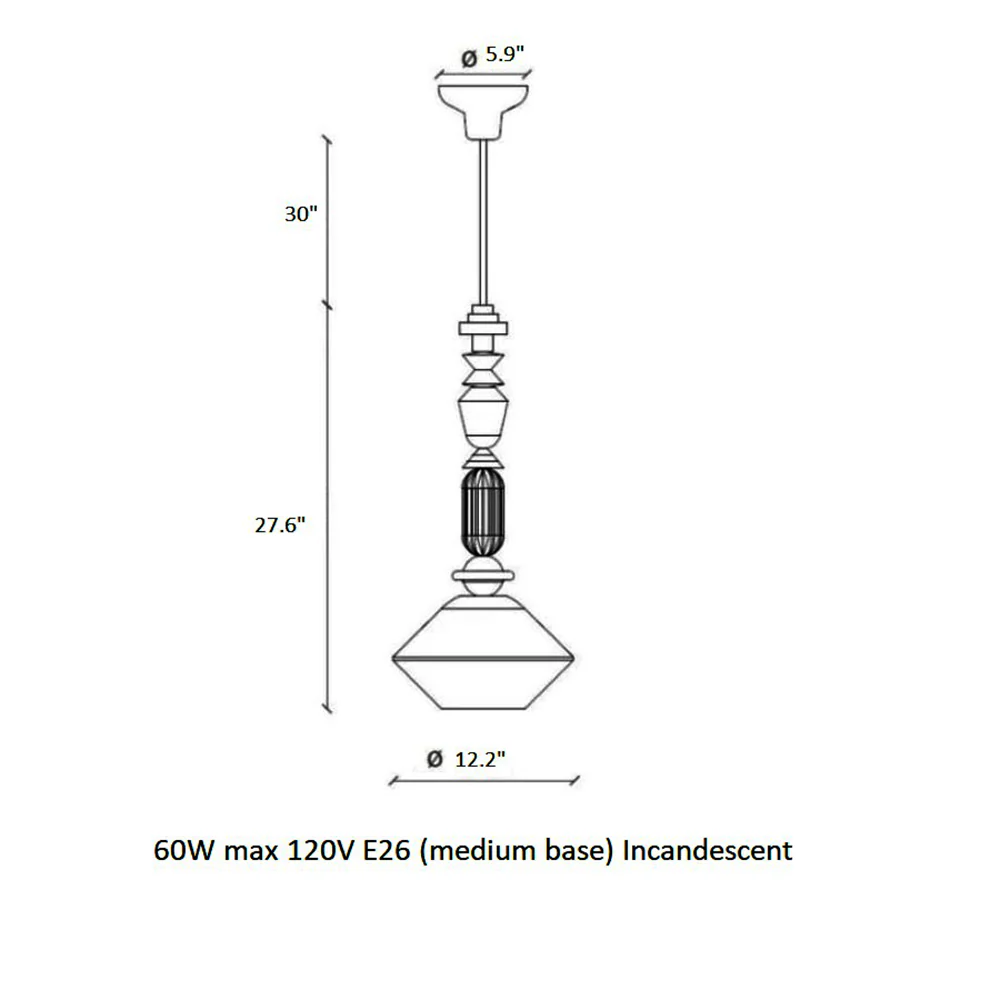Deco Lariat Glass Pendant Light - Image 6
