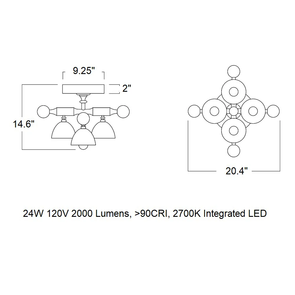 Del Playa LED Semi Flush Mount - Image 3