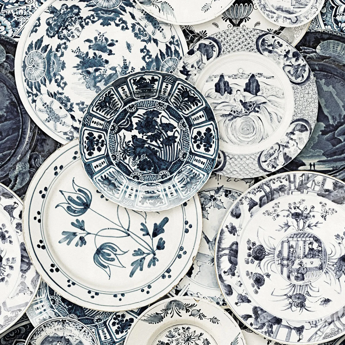 Delftware Wallpaper Sample Swatch - Image 4