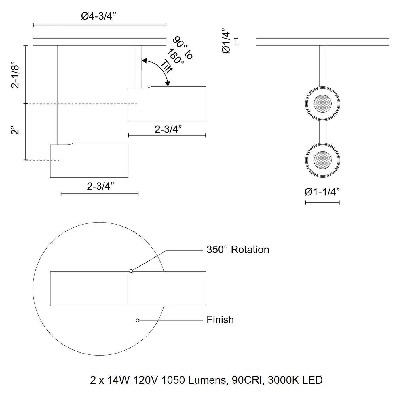 Downey Double Semi-Flush Mount - Image 10