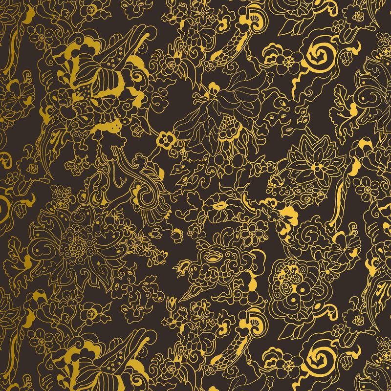 Dragon Flowers Wallpaper Sample Swatch - Image 10