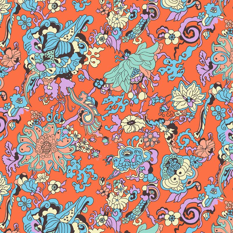 Dragon Flowers Wallpaper Sample Swatch - Image 16