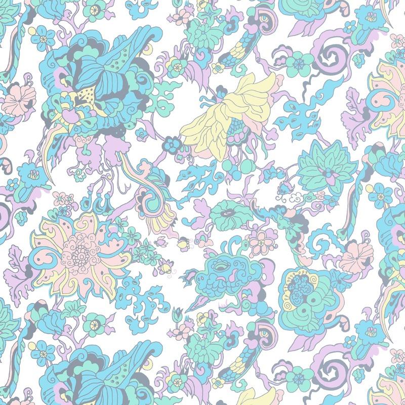 Dragon Flowers Wallpaper Sample Swatch - Image 40