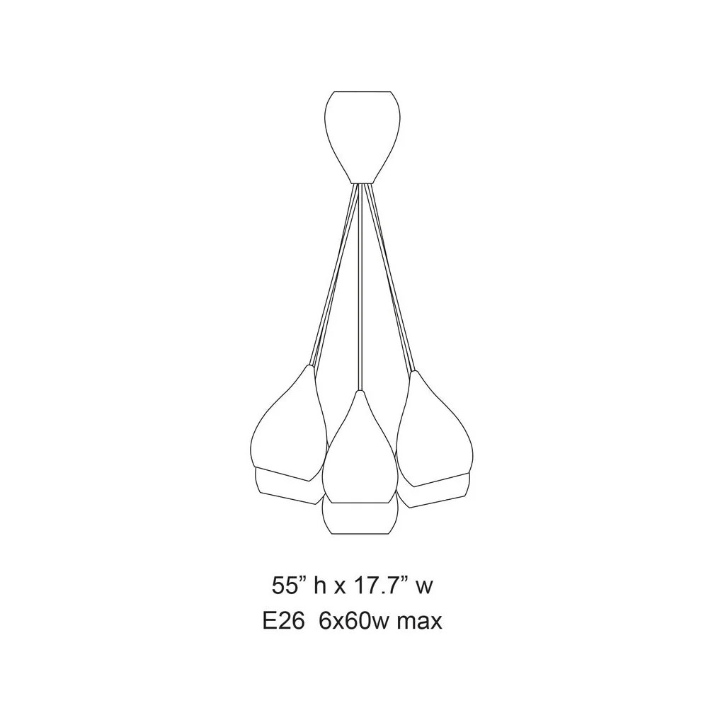Drop One 6-Light Pendant Light - Image 3