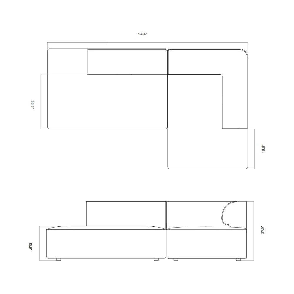 Eave Modular Open Chaise Sofa - Image 26