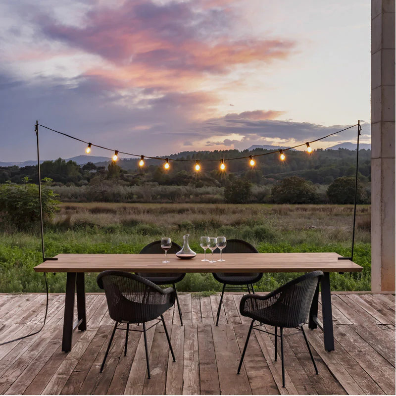 Edgard Outdoor Dining Chair with Steel Base - Image 9