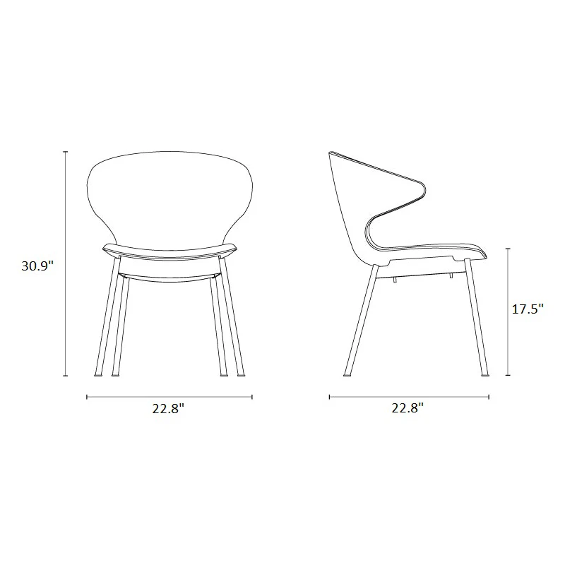 Ella Dining Chair with Tubular Legs - Image 15