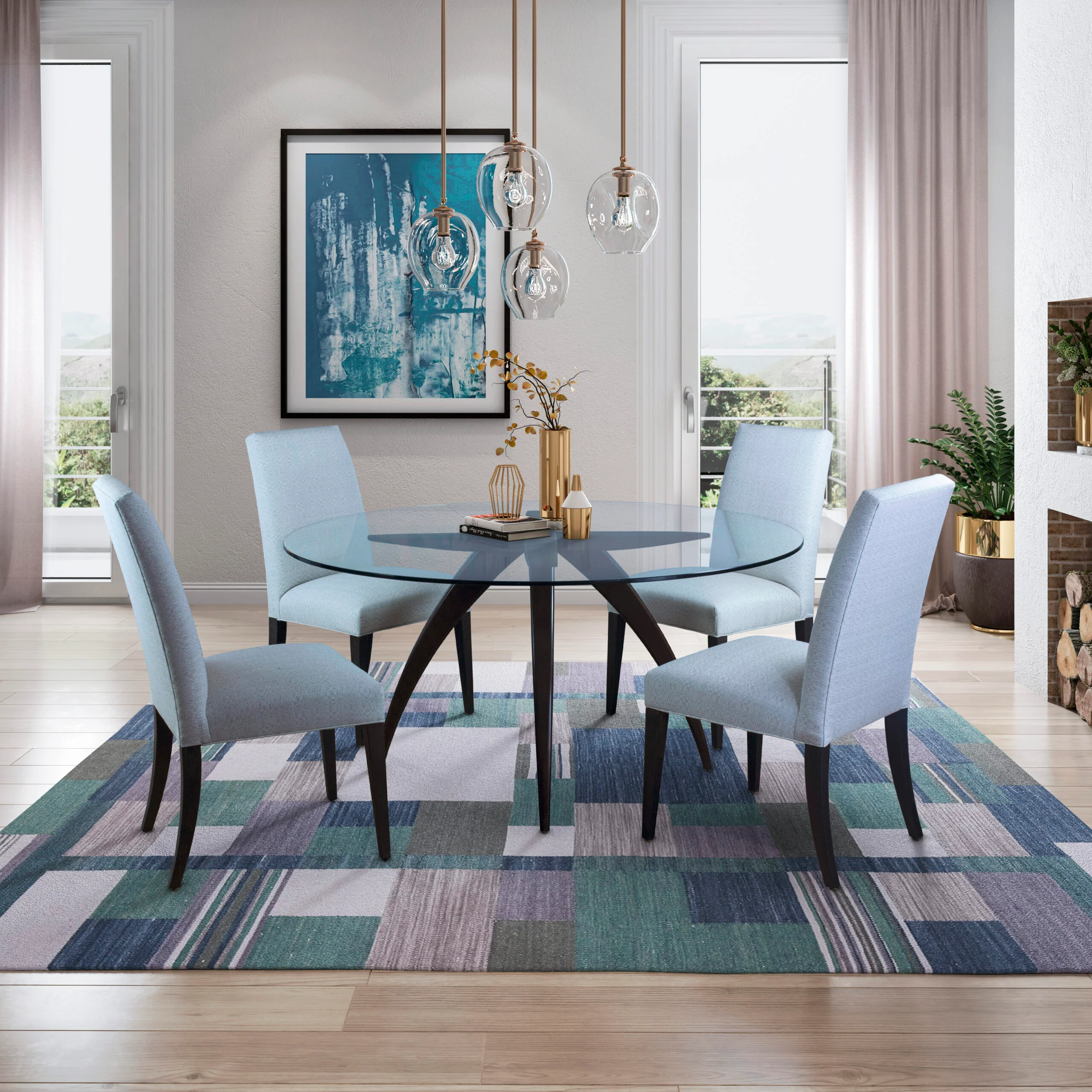 Ella Round Dining Table - Glass Top - Image 2