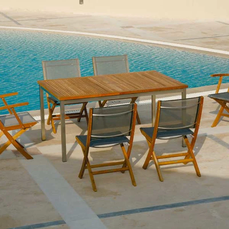 Equinox Extending Outdoor Dining Table - Teak Top - Image 2