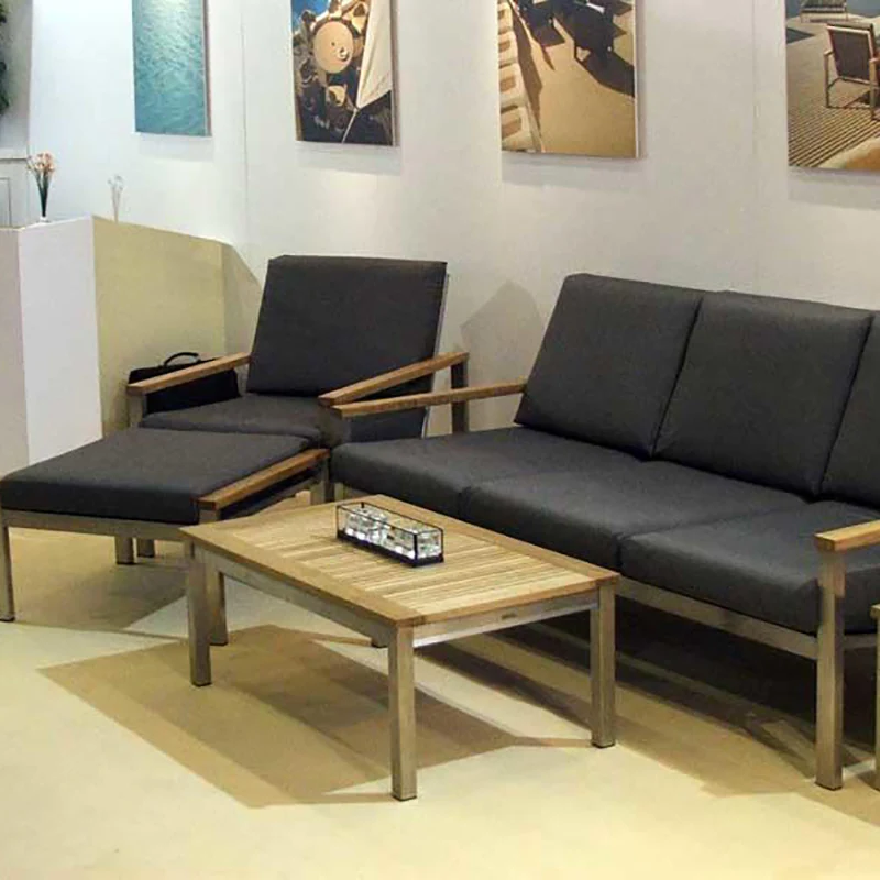 Equinox Rectangular Outdoor Coffee Table - Teak Top - Image 3