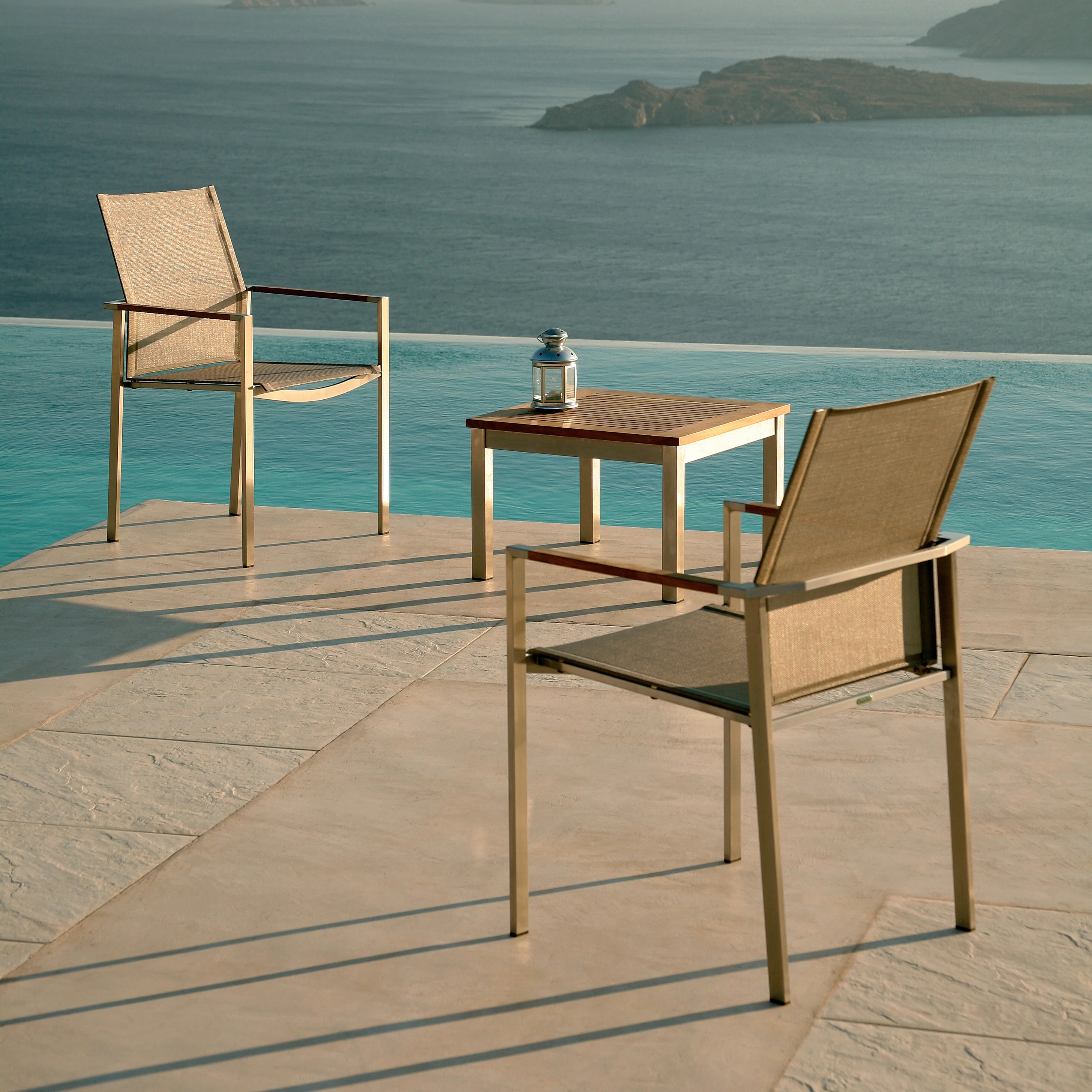 Equinox Square Outdoor Side Table - Teak Top - Image 4