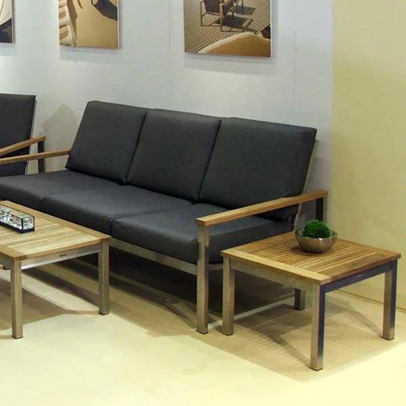 Equinox Square Outdoor Side Table - Teak Top - Image 6