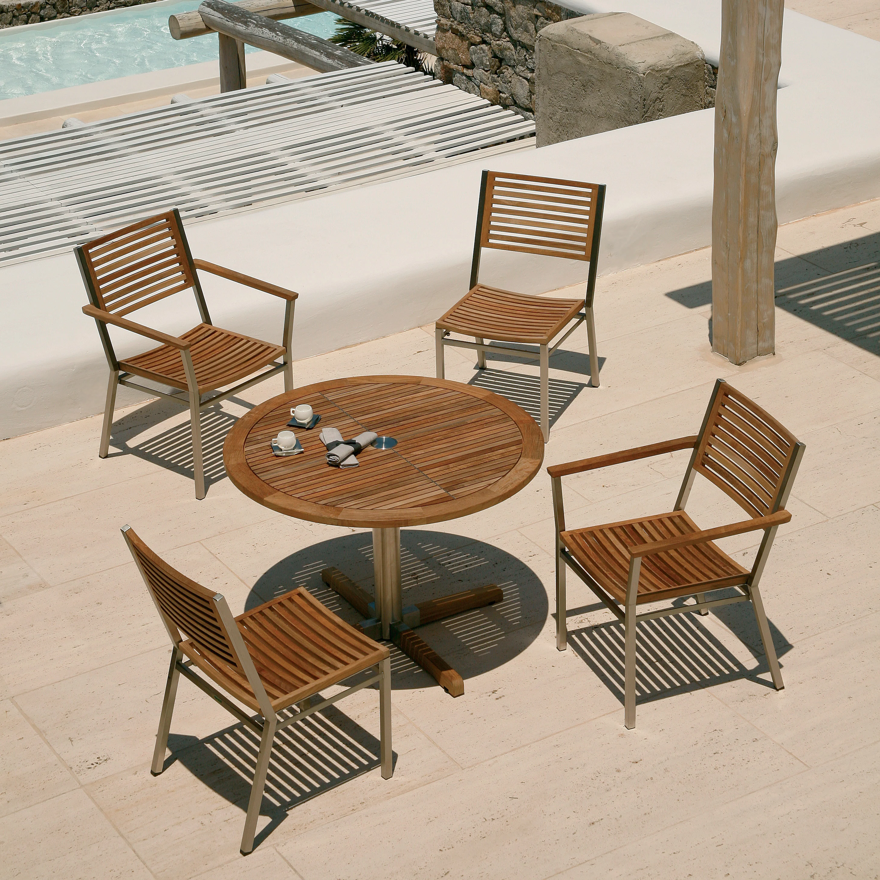 Equinox Teak Outdoor Side Chair - Image 5