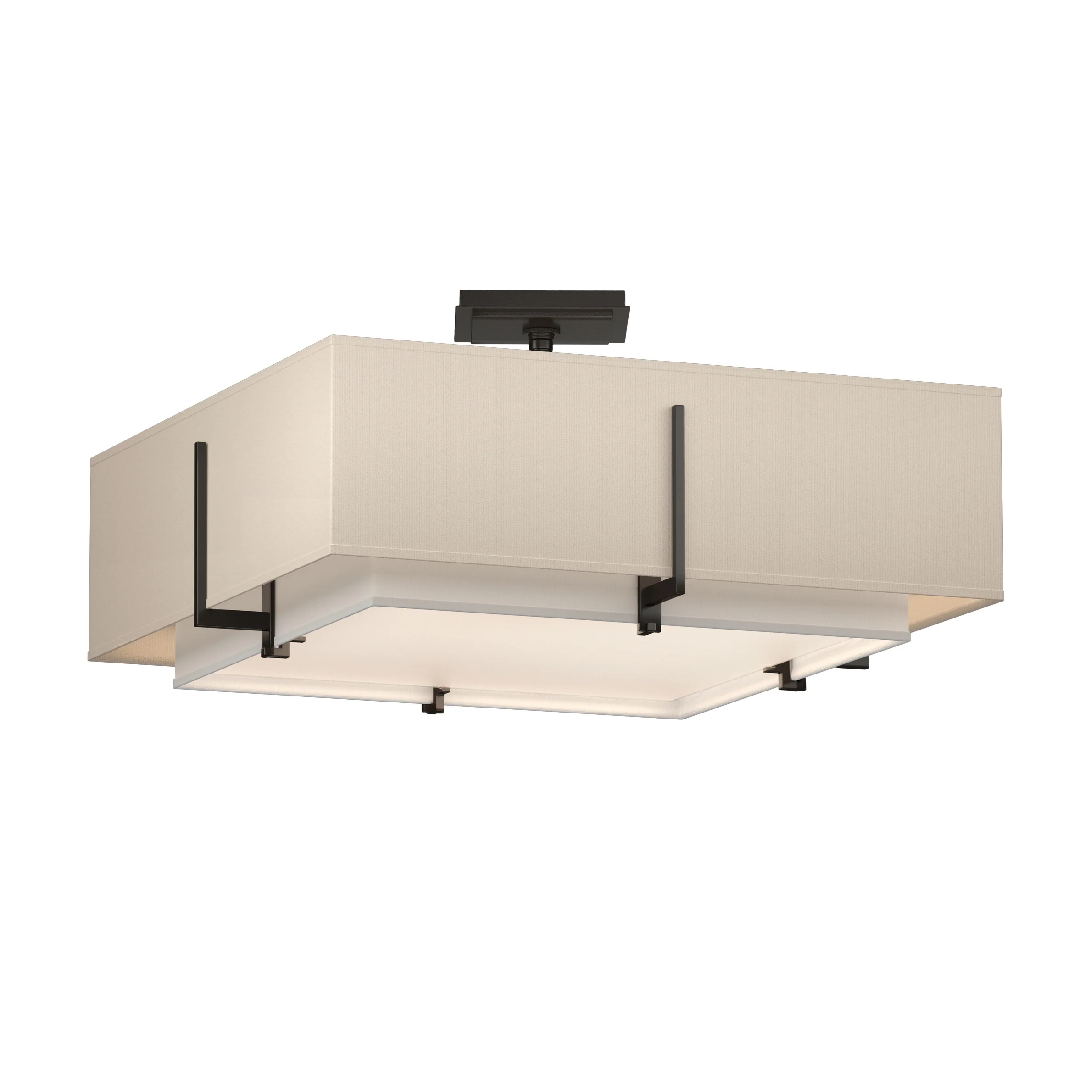 Exos Square Double Shade Semi-Flush Mount - Image 3