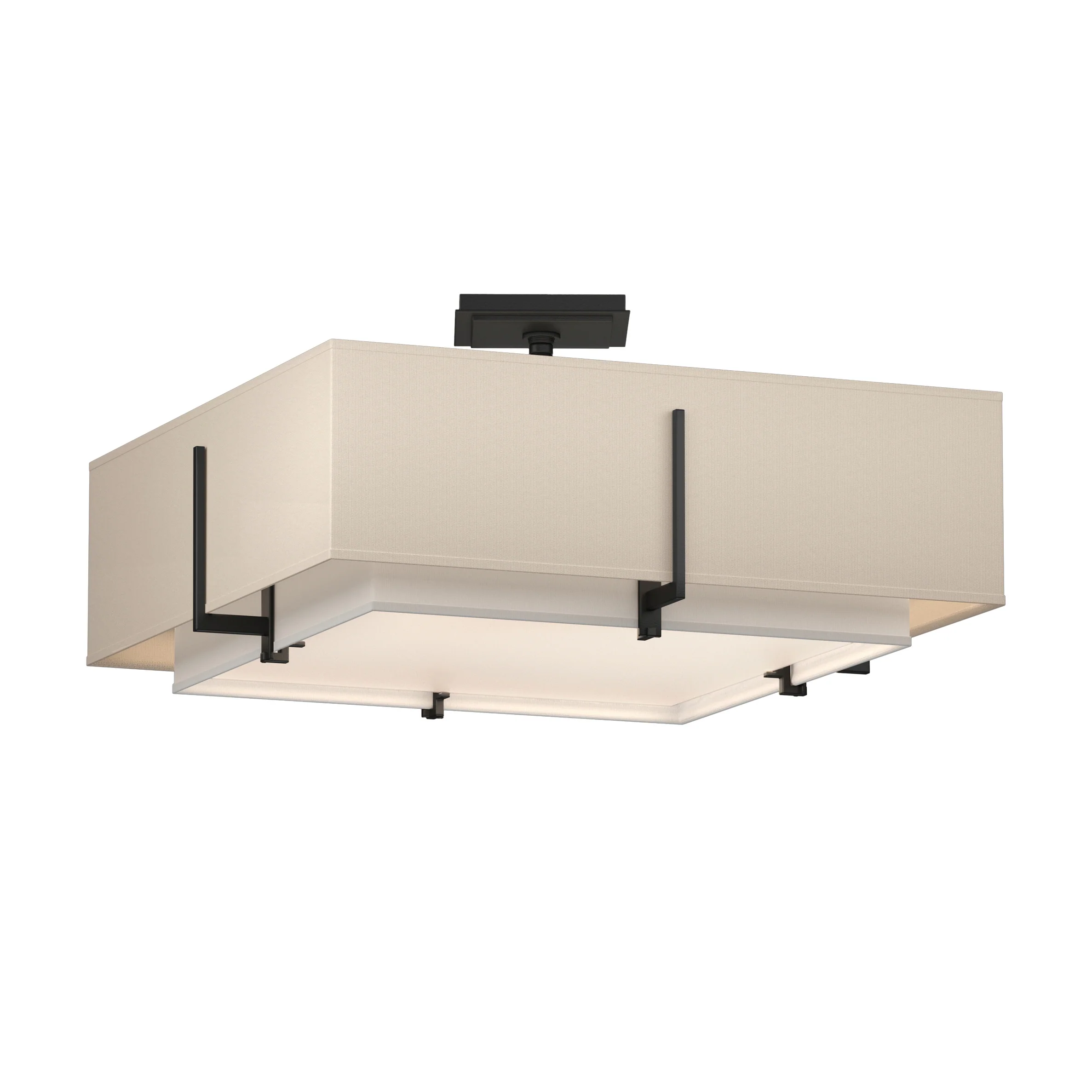 Exos Square Double Shade Semi-Flush Mount - Image 7
