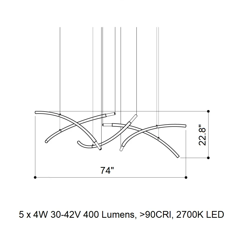 Flare 5-Light B/C LED Chandelier - Image 5