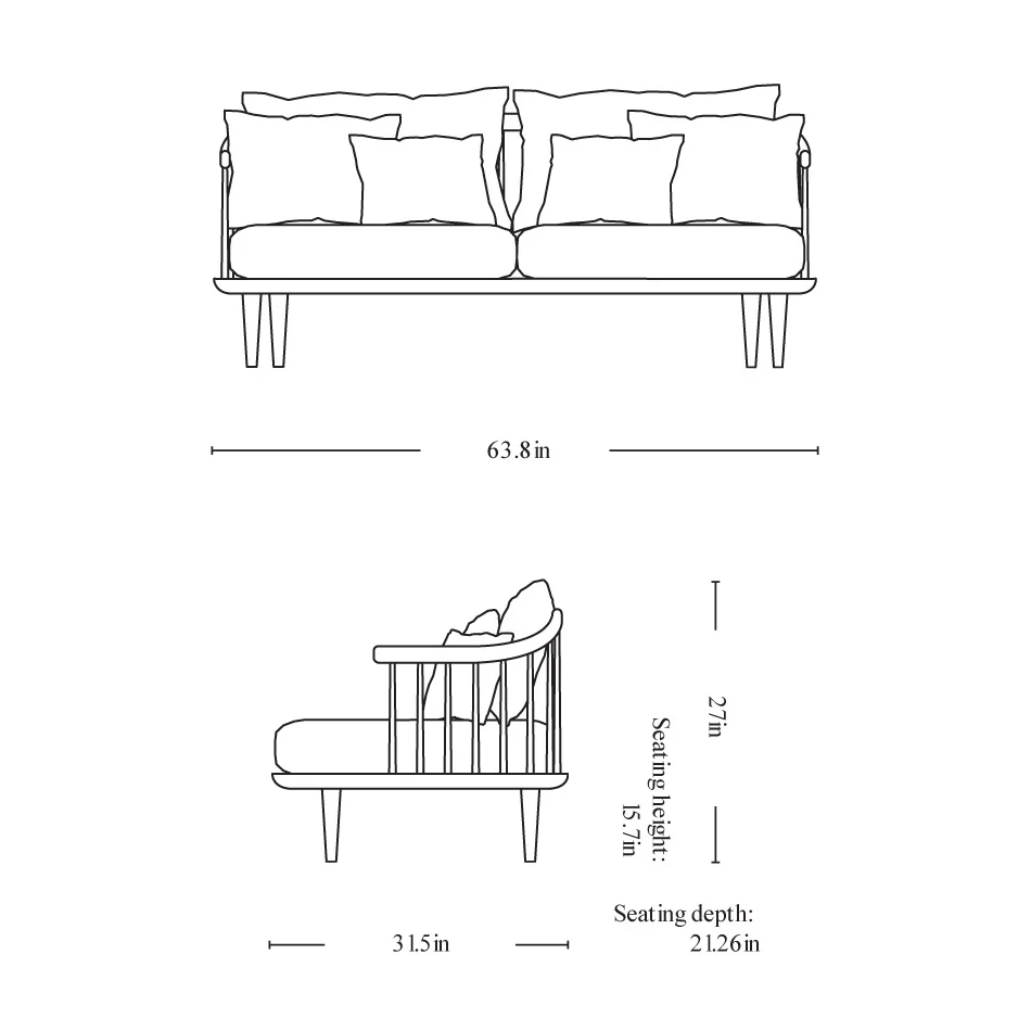 Fly 2-Seater Sofa - Image 14