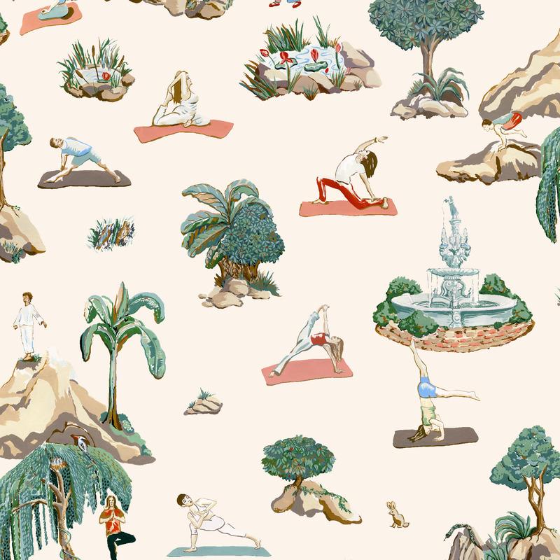 Forest Yoga Wallpaper Sample Swatch - Image 39