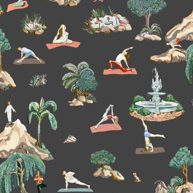 Forest Yoga Wallpaper Sample Swatch - Image 42