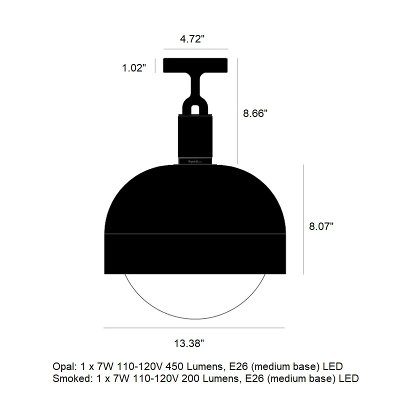 Forked Semi Flush Mount - Image 18