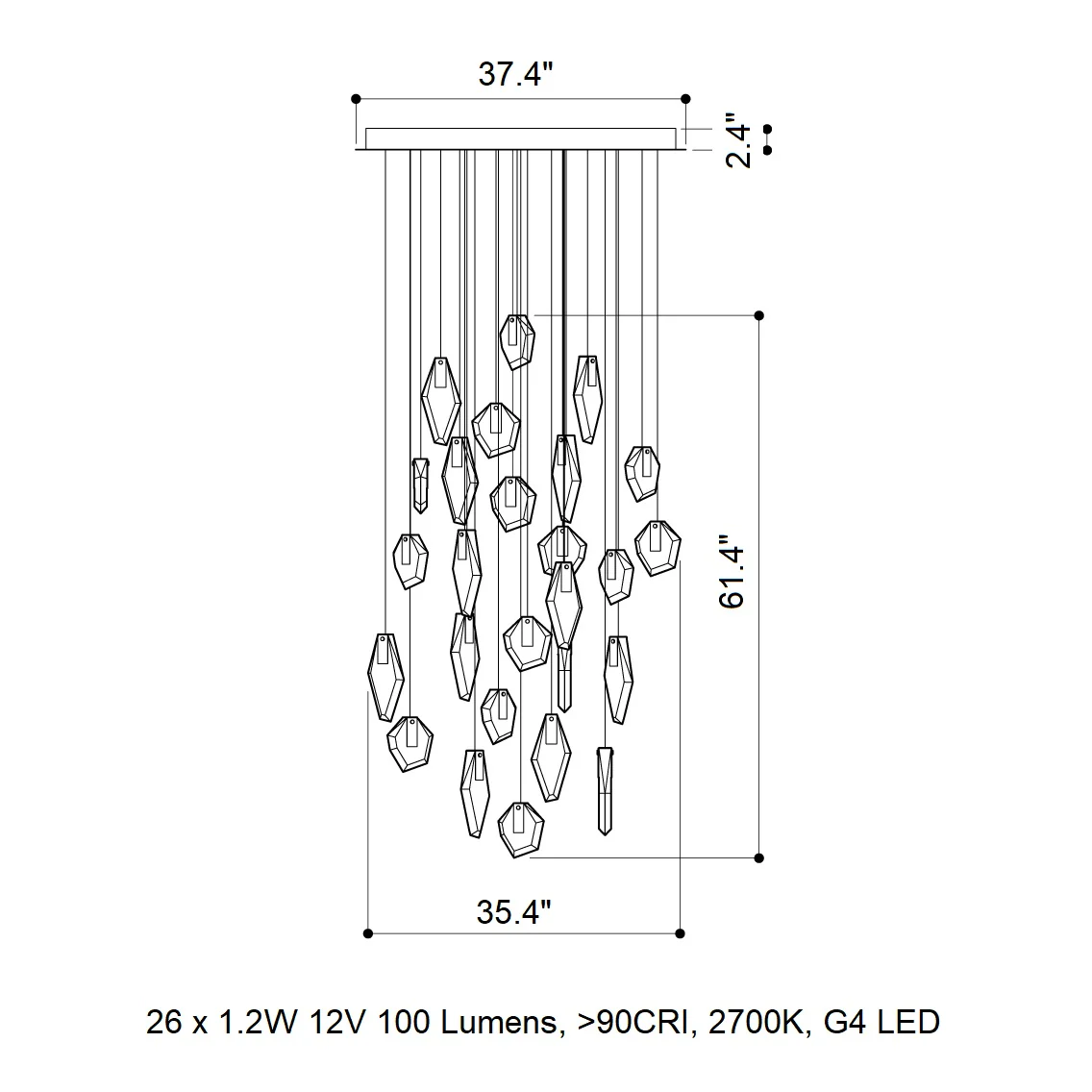 Fragments Round LED Chandelier - Image 21