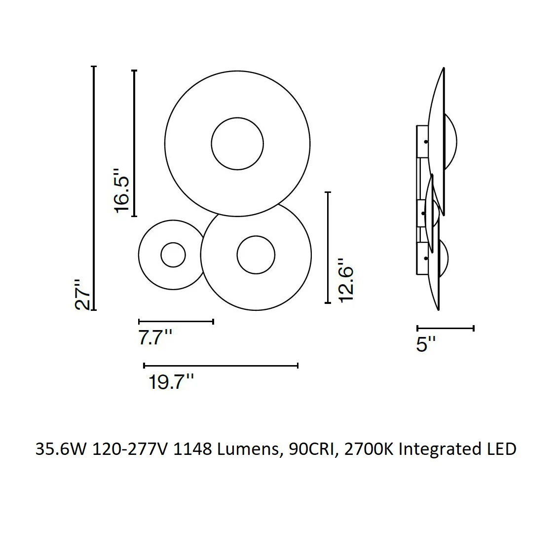 Ginger LED 3-Light Cluster Wall Sconce - Image 57