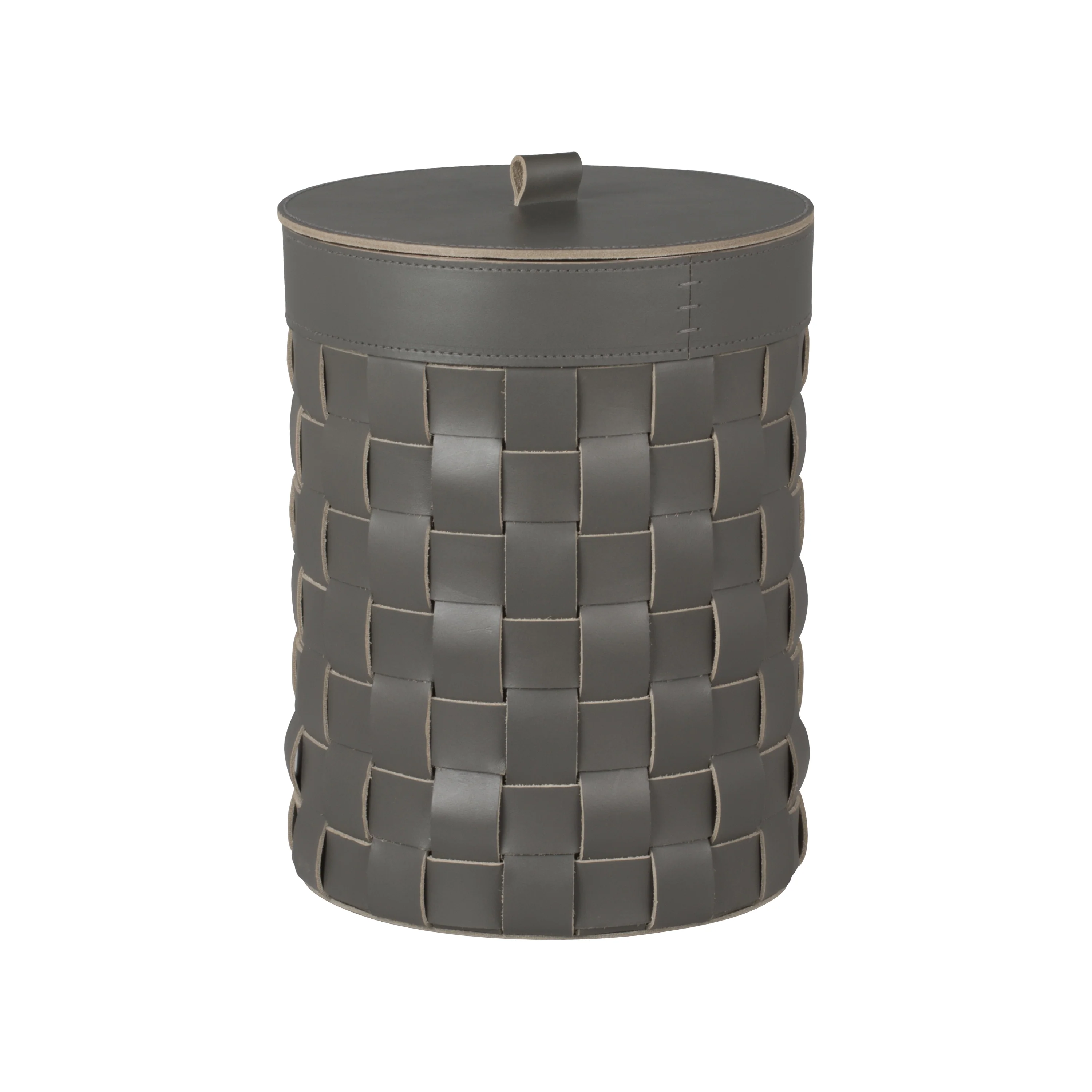 Rabitti 1969 Mondina Leather and Metal Bin
