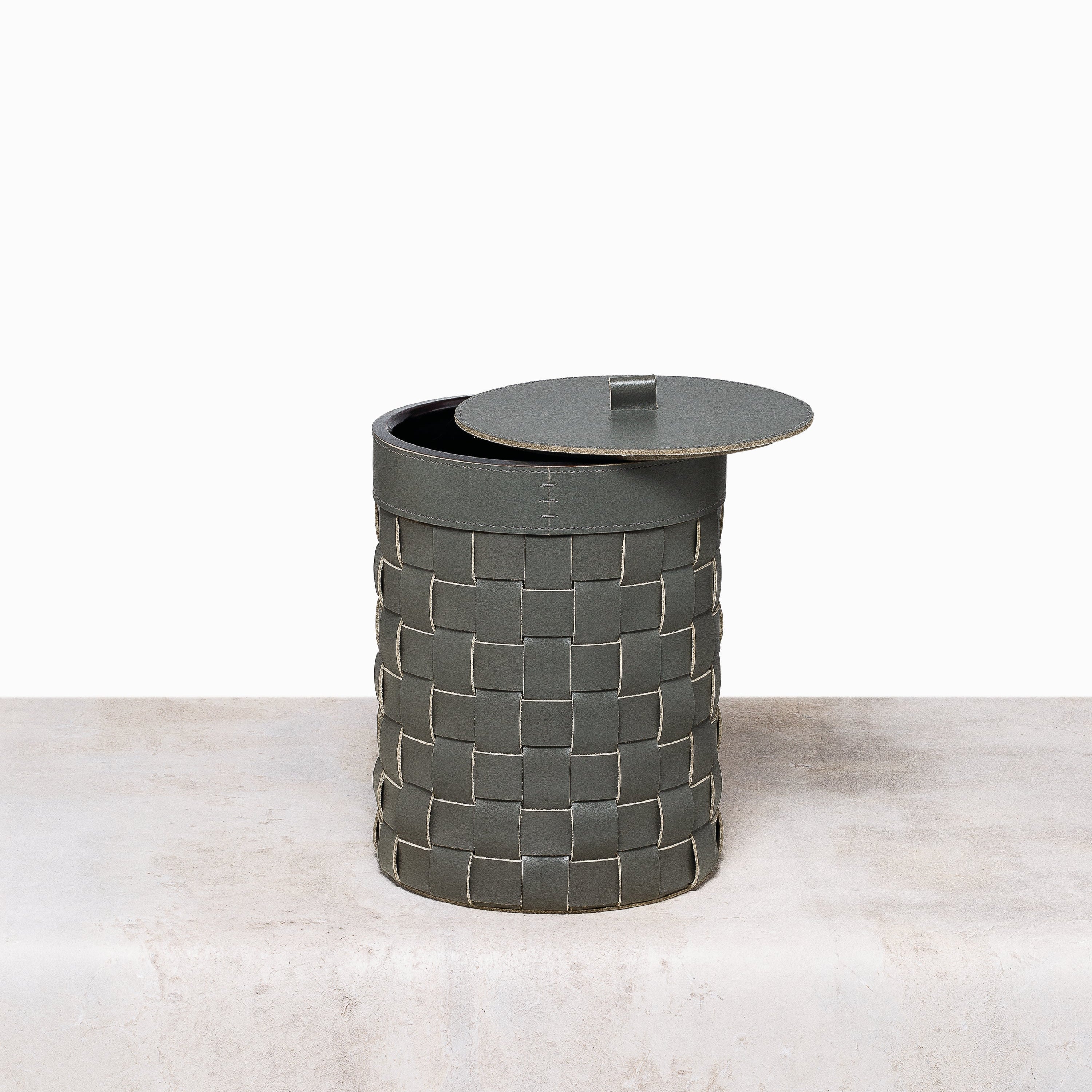 Rabitti 1969 Mondina Leather and Metal Bin - Image 2
