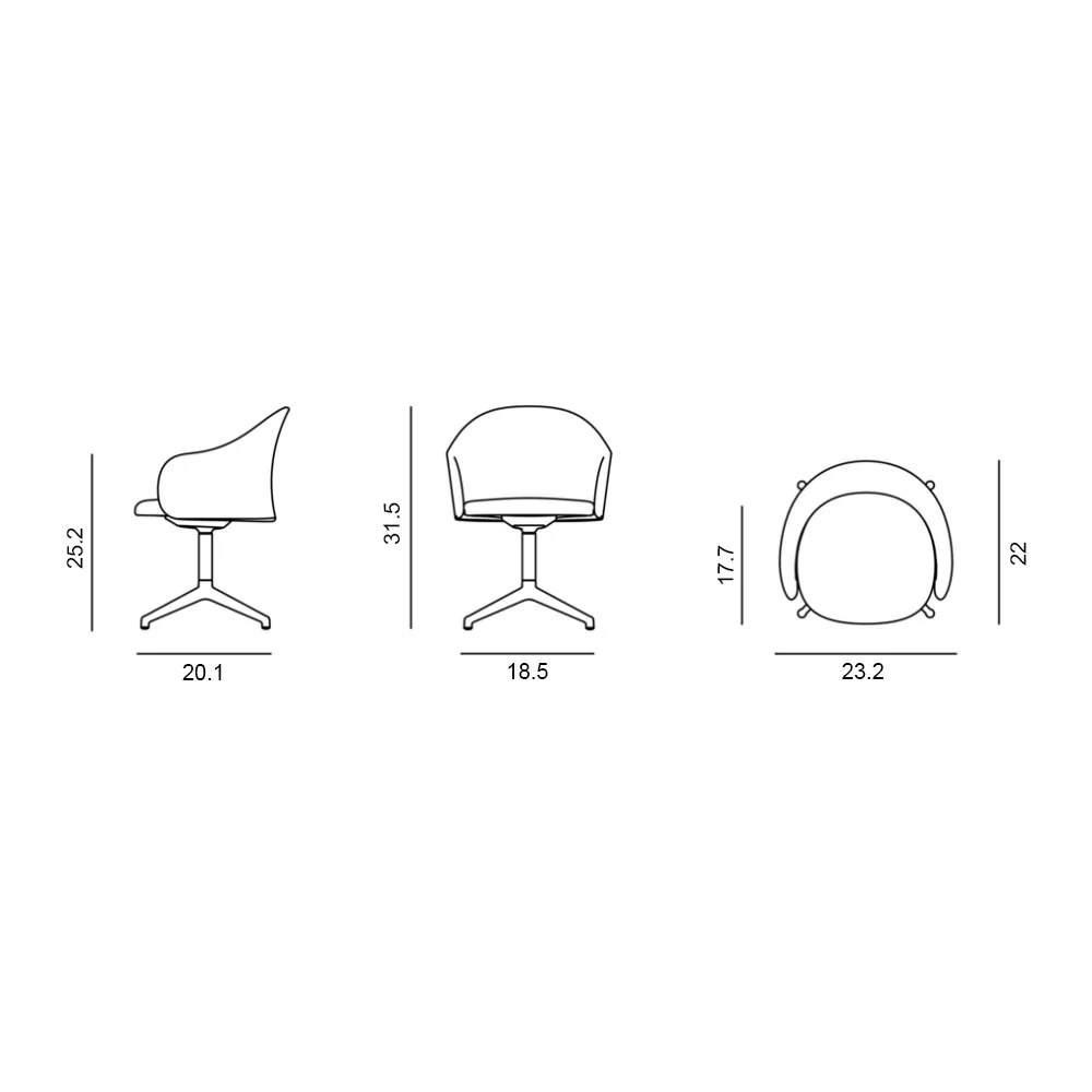 Gomo 4-Point Swivel Base Armchair - Image 8