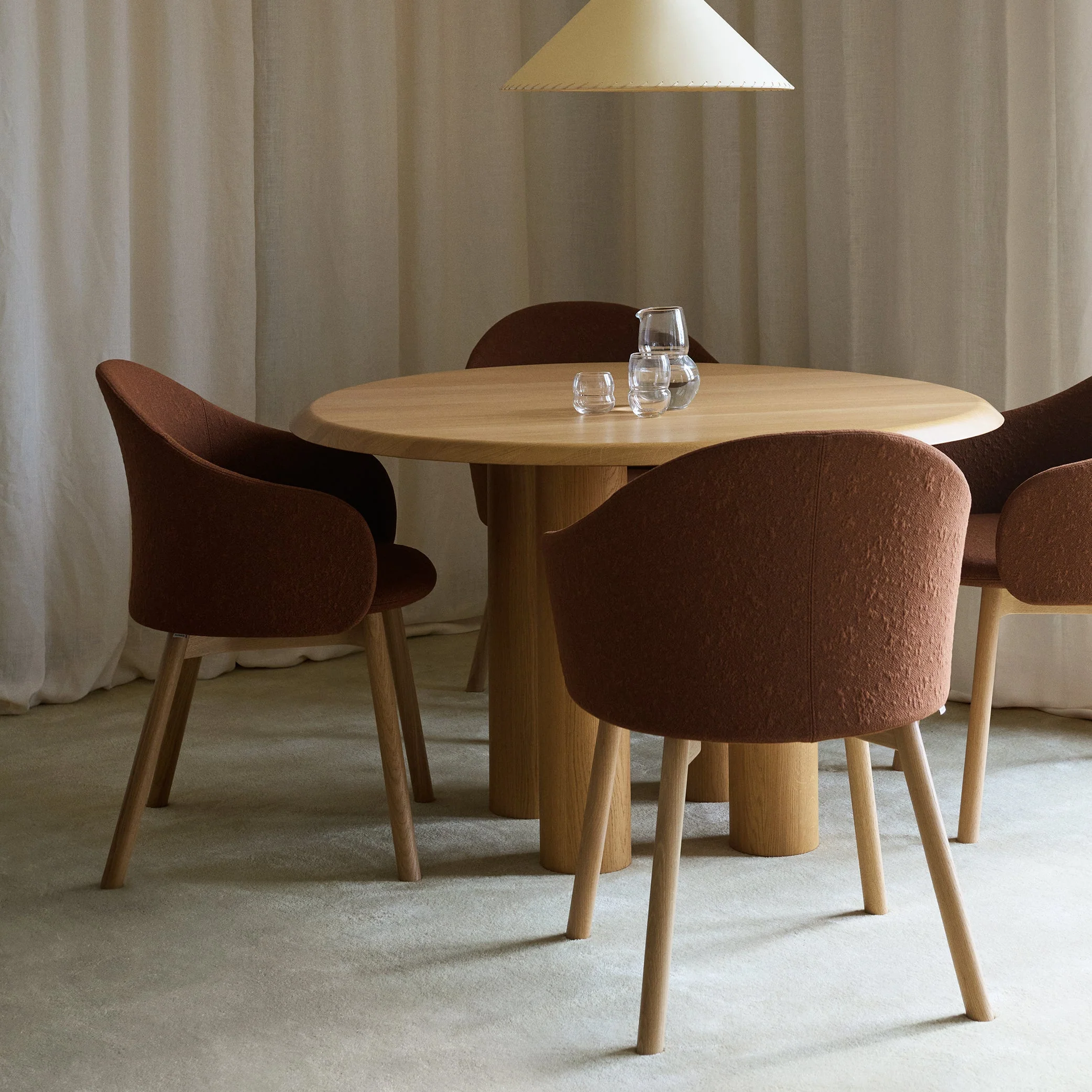 Gomo Wood Base Dining Armchair - Image 2