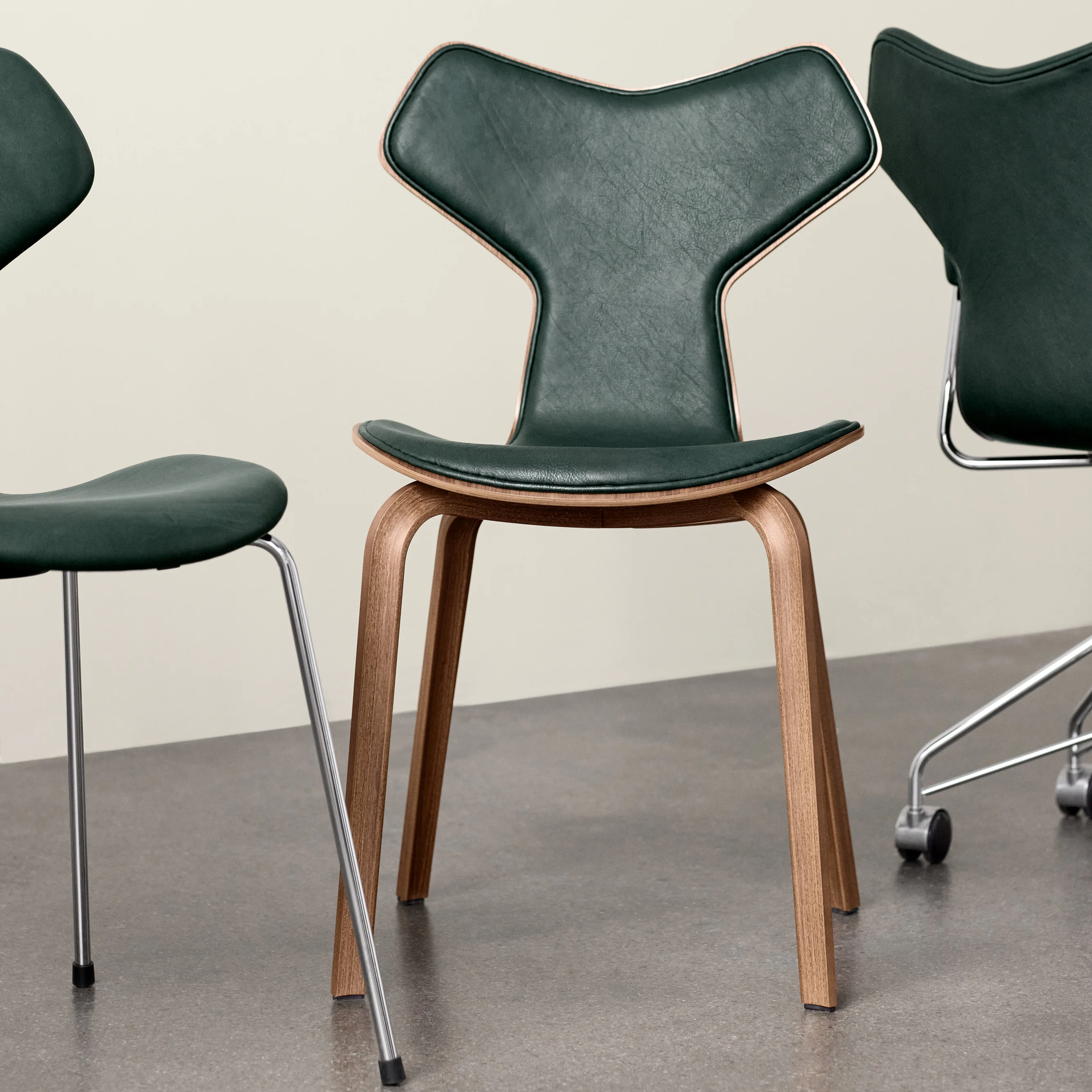 Grand Prix Upholstered Chair with Wood Base - Image 3