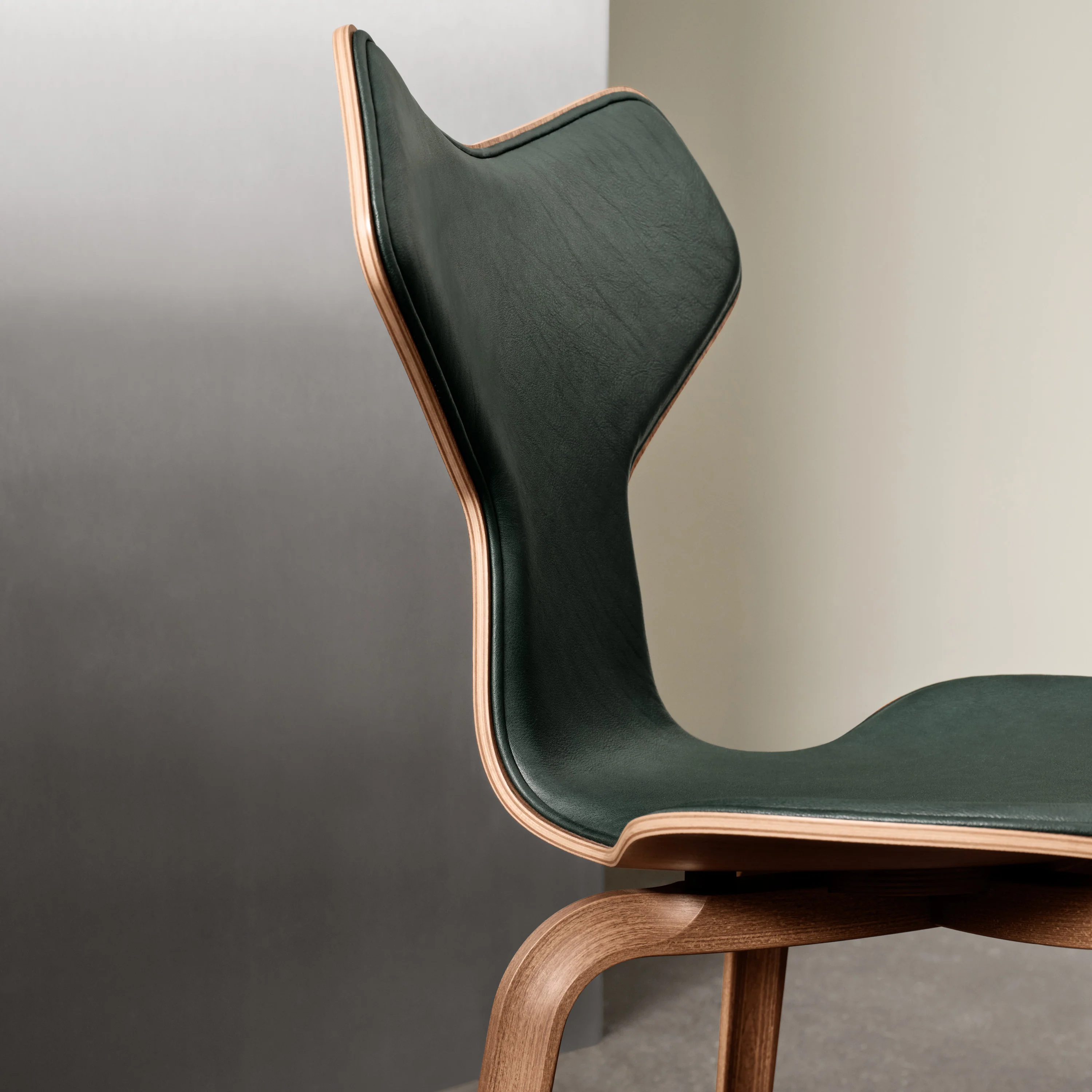 Grand Prix Upholstered Chair with Wood Base - Image 6