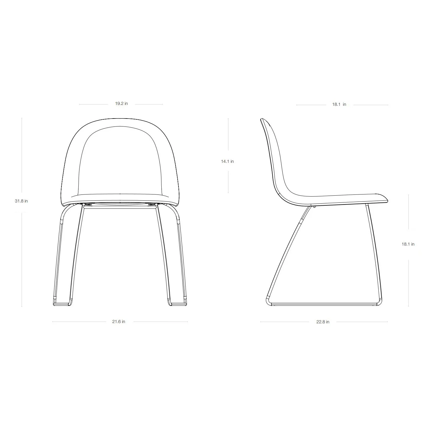 GUBI 3D Non Upholstered Stackable Dining Chair - Image 6