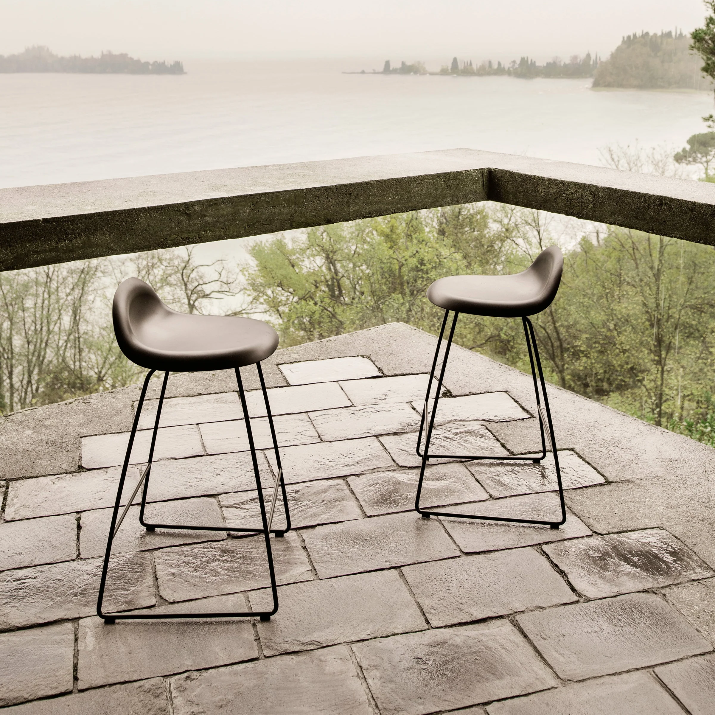 GUBI 3D Non Upholstered Bar and Counter Stool - Sledge Base - Image 12