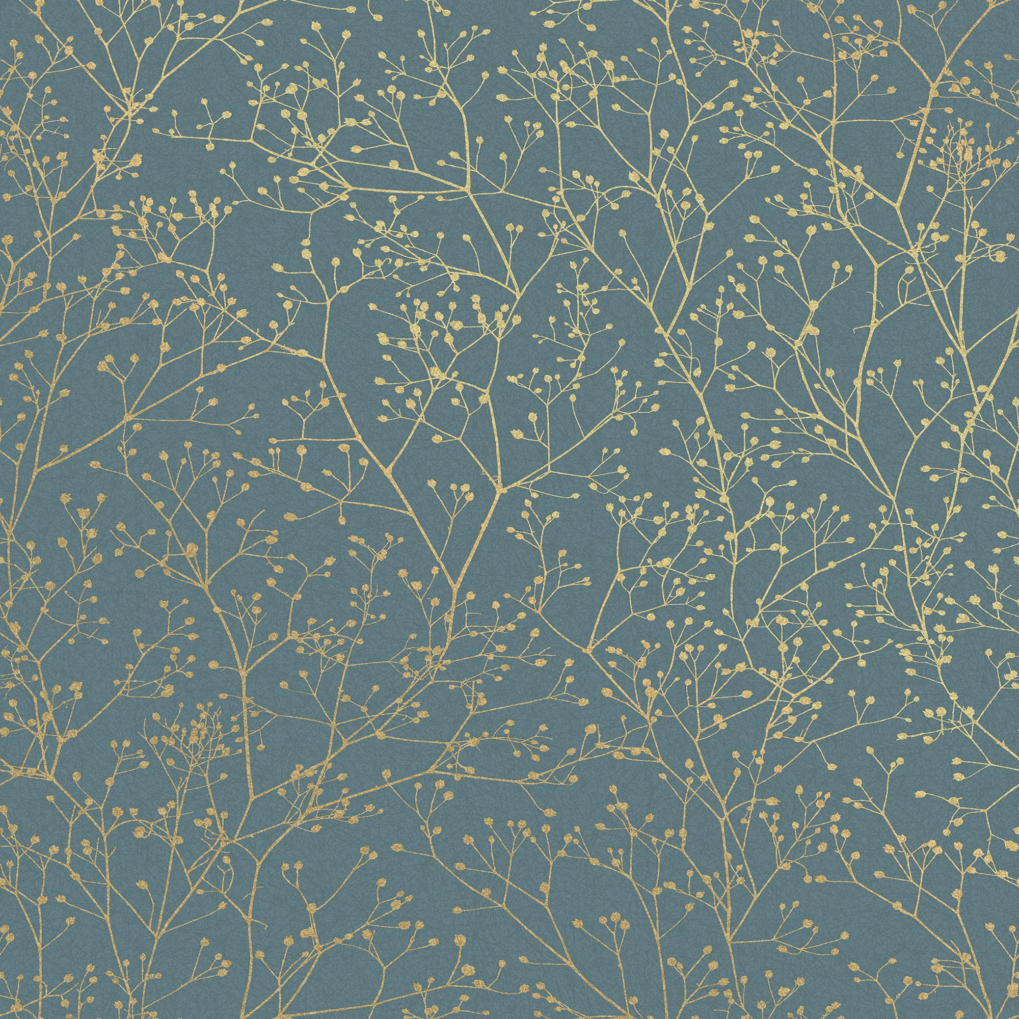 Clarissa Hulse Gypsophila Airforce Blue and Soft Gold Wallpaper - Image 2
