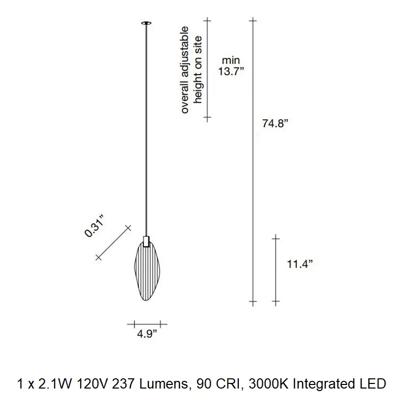 Harpe Single Pendant Light with Disc - Image 12