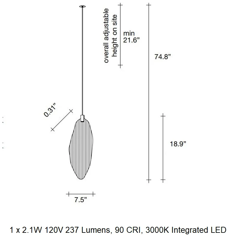 Harpe Single Pendant Light with Disc - Image 13