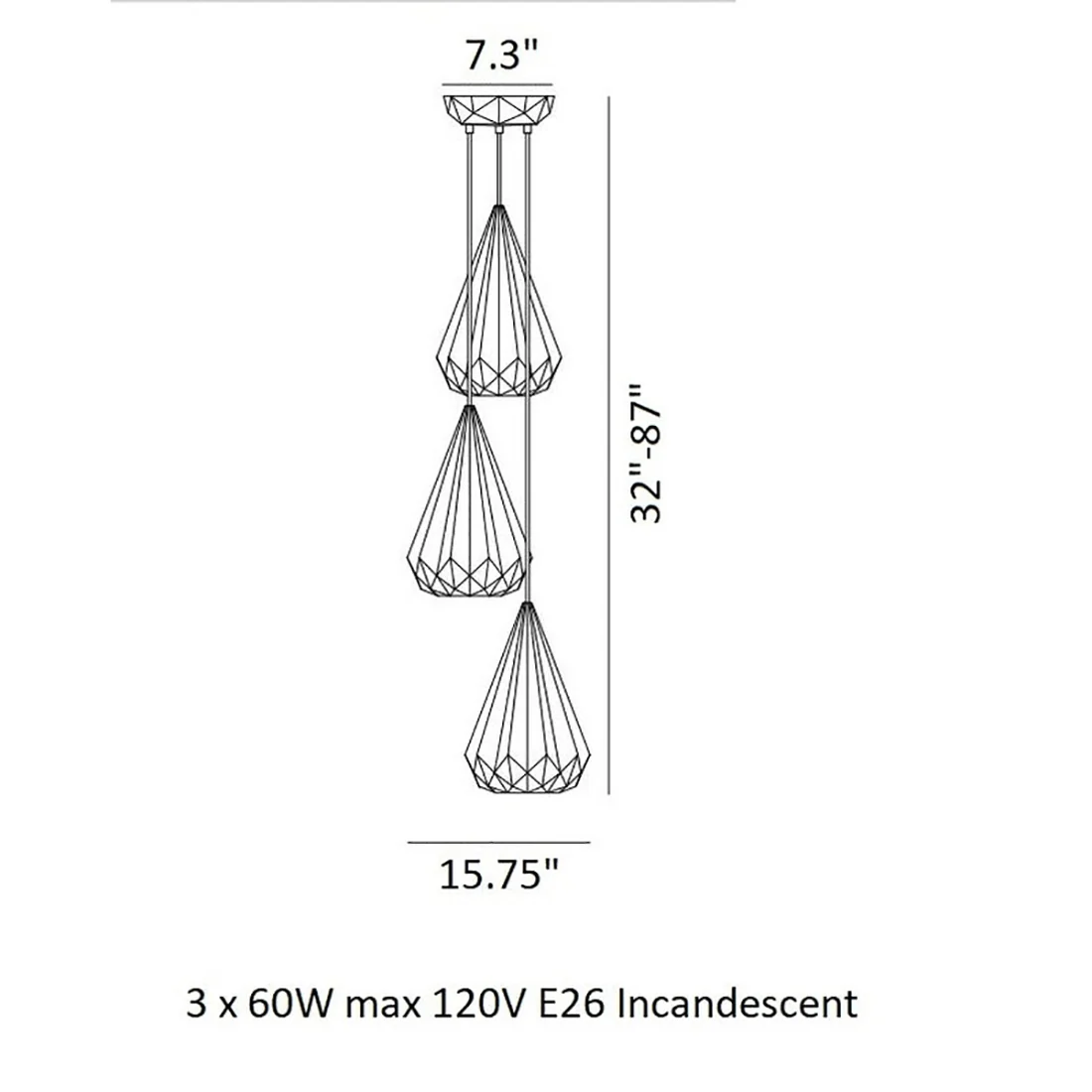 Hatton Three 3-Light Pendant Light - Image 5