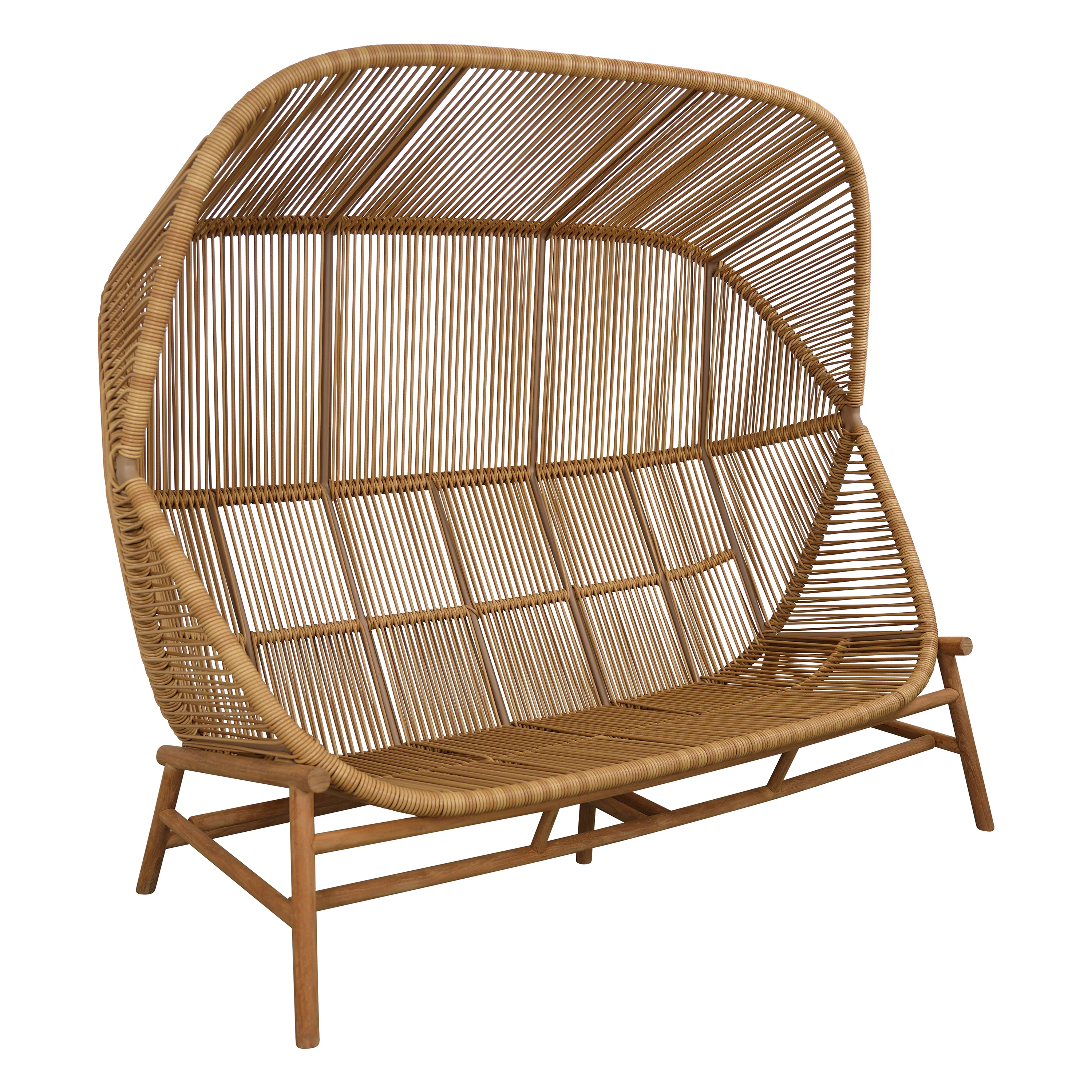 Hive Outdoor 2-Seater Sofa with Teak Base - Image 8