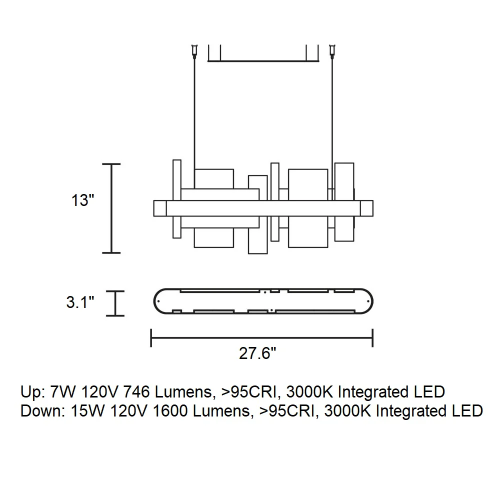 Honice LED Linear Pendant Light - Image 12
