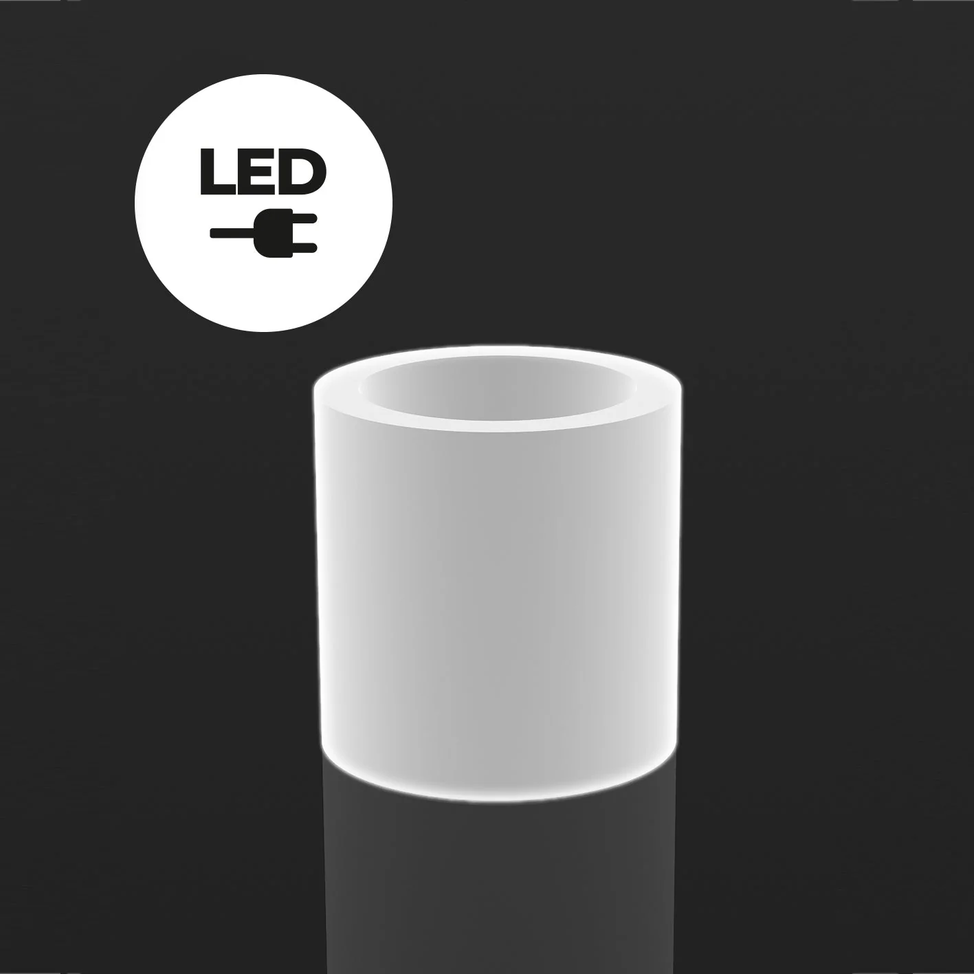 Illuminated Cylinder Planter - Image 4