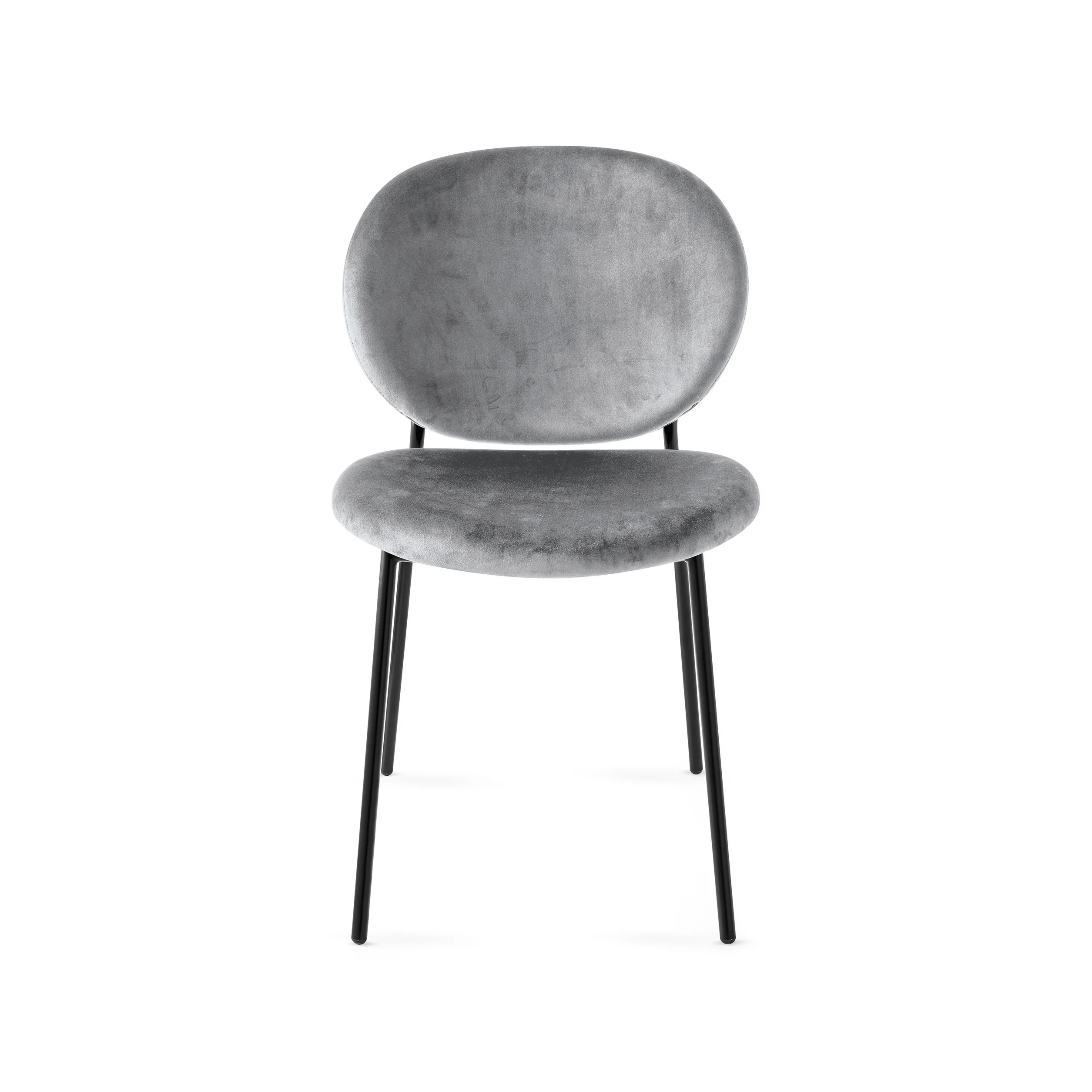 Inès Upholstered Dining Chair with Metal Base - Image 3
