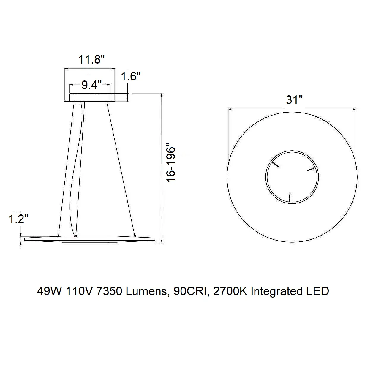 Iris Horizontal LED Pendant Light - Image 12